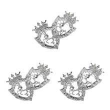 6Pcs Men's Silver Metal Crown Brooch Suit Lapel Pin Vintage Style