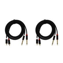 2Pcs Black Audio Cord Wire Aluminum Alloy Shell Daily Use Audio Cable