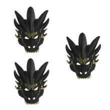 3Pcs PU Dragon Animal Mask for Halloween and Cosplay