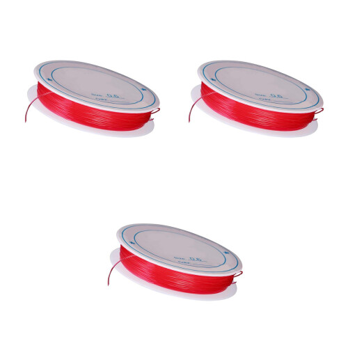 3Pcs Red Elastic Beading Threads Durable DIY Handmade Jewelry Cord
