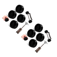 8Pcs Black Plastic Cart Wheels for Shopping Cart Replacement Use