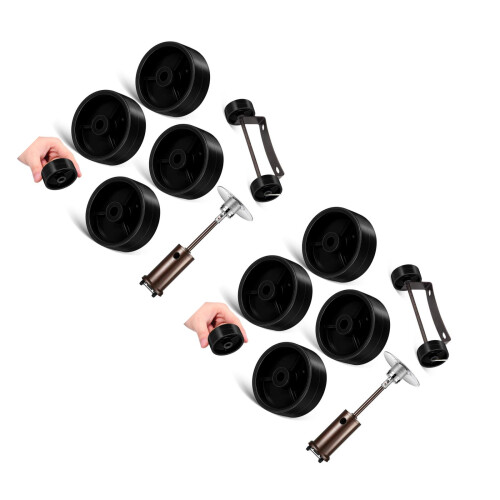 8Pcs Black Plastic Cart Wheels for Shopping Cart Replacement Use