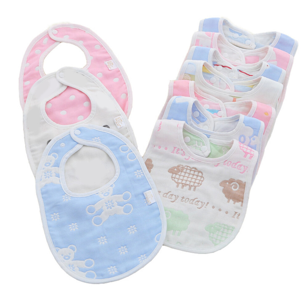 Iplusmile 2Pcs Soft Cotton Baby Bibs Sky-Blue Drool Scarfs Absorbent Towels
