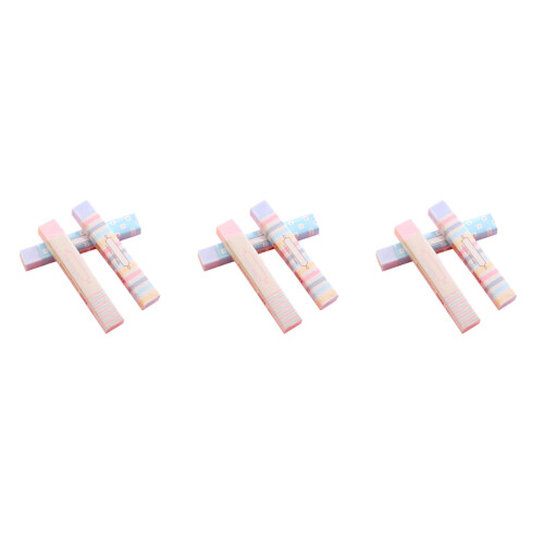 9Pcs Assorted Color Pencil Erasers Easy Erase for School Writing Use