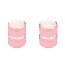 4 Pcs Pink Body Powder Puff Boxes With Puff For Loose Powder