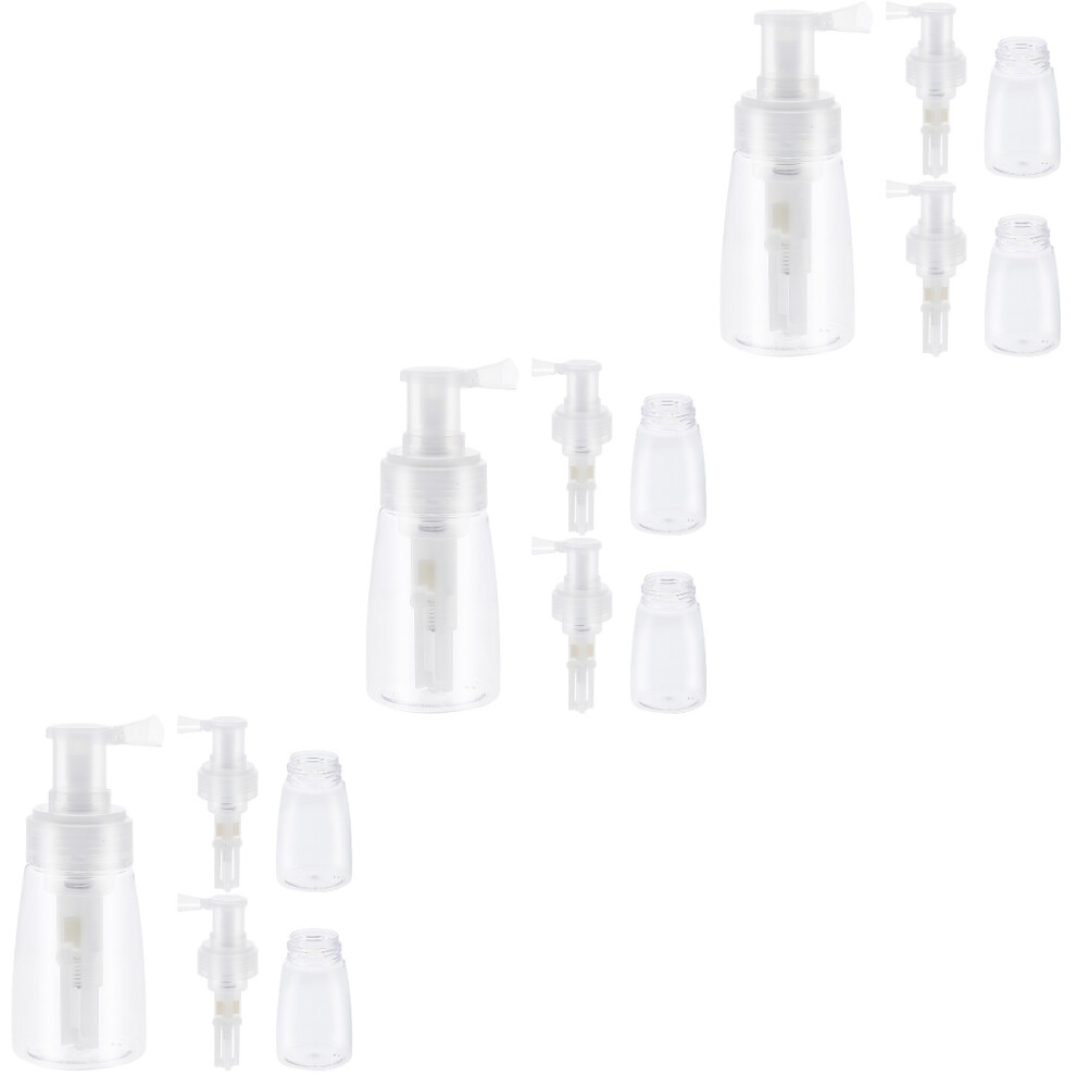 Vaguelly 9Pcs Empty Powder Spray Bottles Portable Transparent Powder Dispenser