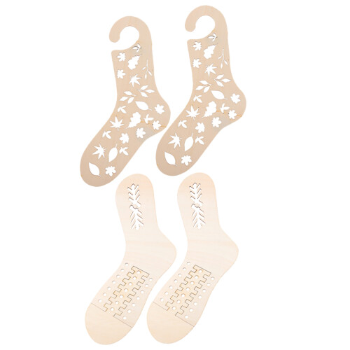 16Pcs Wood Sock Blockers for DIY Knitting Beige Sock Blocking Forms 1