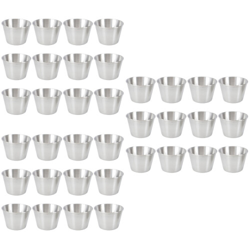 36Pcs Smooth Surface Silver Sauce Bowls for Home and Restaurant Use