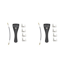 2Sets Black Ebony Violin Accessories Kit Fine Quality Violin Supplies