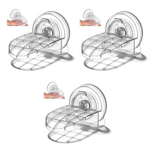 3Pcs Transparent Shower Foot Rest Suction Cup Pedal for Safe Bathing