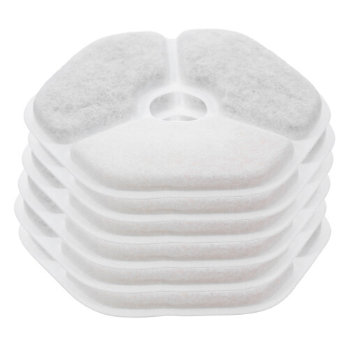 6Pcs Pet Water Dispenser Filter White Plastic Cat Fountain Replacement