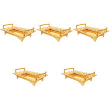 5Pcs Iron Decorative Serving Plate Golden Snack and Dried Fruit Holder