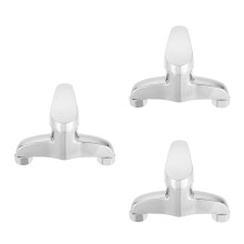 3Pcs Silver Single Lever Shower Mixer Tap Durable Wall Mounted Faucet