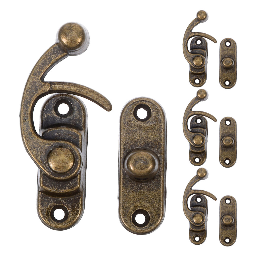 4Pcs Mini Swing Arm Clasp Latch Antique Bronze Metal Lock For Boxes 3702192840989