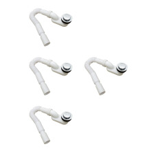 4Pcs Adjustable Plastic Bathtub Drain Pipe Kit for Shower and Sink Use