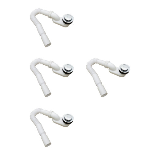 4Pcs Adjustable Plastic Bathtub Drain Pipe Kit for Shower and Sink Use