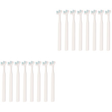 16Pcs Comfortable Dog Cat Toothbrush White Plastic Nylon Household Use