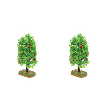 2Pcs Green Plastic Fruit Tree Models Safe Round Edges for Garden DIY