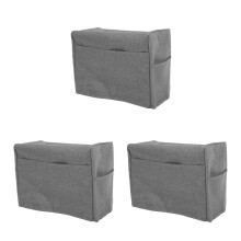 3Pcs Universal Grey Sewing Machine Covers with Side Pockets Organizer