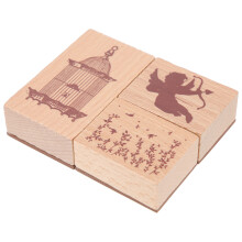 Premium Wooden Rubber Stamps Beige DIY Craft Scrapbook Decor