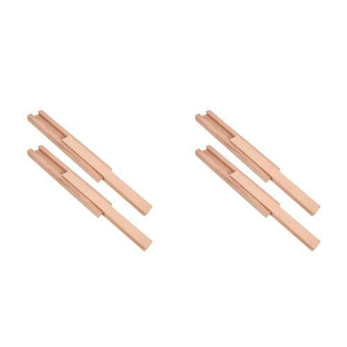 4Pcs Light Yellow Wood Drawer Slides Bottom Mount Smooth Operation Kit