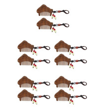 10Pcs Hand Carved Wood Comb Wide Tooth Detangling Comb for Men Women