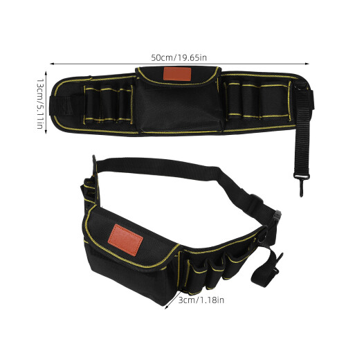 5Pcs Adjustable Black Tool Belt Bag with Durable Oxford Fabric 1