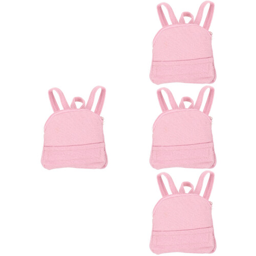 4Pcs Mini Doll Backpack Pink for 18 Inch Dolls Playtime