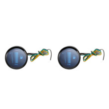 2Pcs Universal 12V Motorcycle Level Gauge Black ABS Outdoor Use