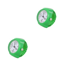 2Pcs Green Unisex Mini Watch Finger Ring Stylish Stretch Band