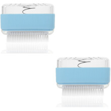 2Pcs Sky-Blue Soap Foaming Box with Roller Travel Soap Holder