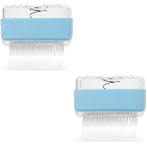 2Pcs Sky-Blue Soap Foaming Box with Roller Travel Soap Holder