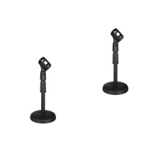 2Pcs Adjustable Desk Microphone Stand with Black Clip for Recording