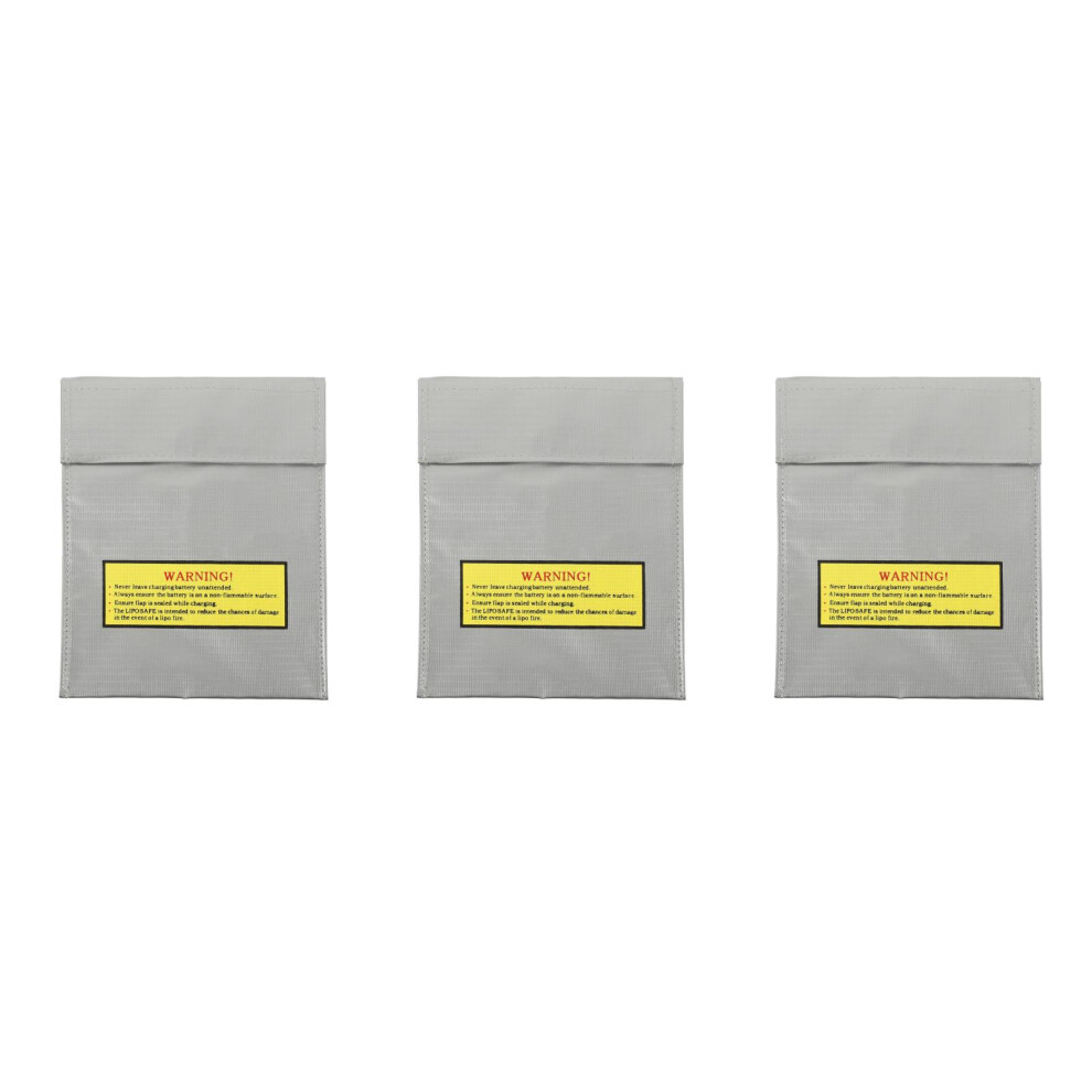 3Pcs Lipo Protective Fireproof Battery Charging Safety Bag Red 3703108482491