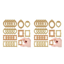 80Pcs Mini Resin Vintage Picture Frames Gold for Photography Display