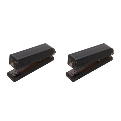 2Pcs Black Acrylic Stapler for Desk Large Capacity Office School Use