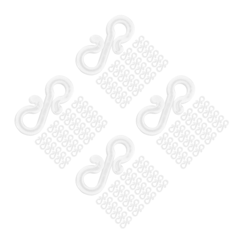 480Pcs White Plastic Gutter Hooks For Outdoor Lights Secure S-Hooks 3703108438467