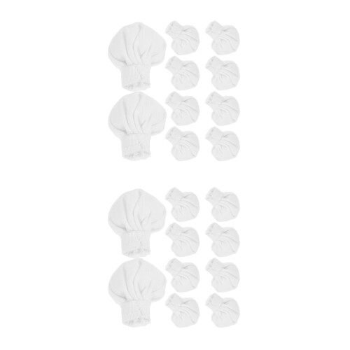 20Pcs White Mini Cloth Chef Hats Cute Tiny Doll Accessories for Crafts 2