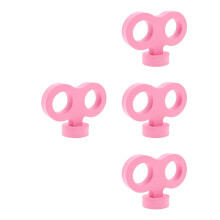4Pcs Pink Eva Sponge Car Windup Key Stickers Playful Exterior Decor