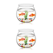 2Pcs Transparent Plastic Fish Bowls Small Portable Decorative Tanks