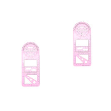 2Pcs Pink Plastic Geometric Drawing Templates for Home School Use