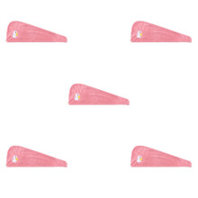 5Pcs Pink Hair Turban Towels Coral Fleece Fast Drying Absorbent Wraps