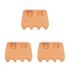 3Pcs Compact Wood Pool Cue Holder Beige Billiard Stick Storage Rack