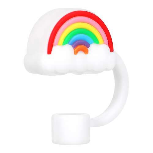 2Pièces Embouts Silicone Décoratifs Arc-En-Ciel Réutilisables 2