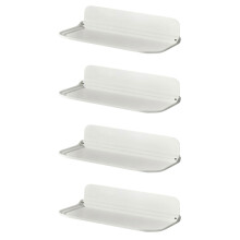 4Pcs Bathroom Wall Mounted Foldable Floating Shelf White PP