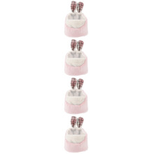 4Pcs Pink Plush Small Pet Beds Warm Guinea Pig Hamster Rat Nest House