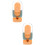 2Pièces Distributeur Automatique Orange PP Cage Pour Chat 1