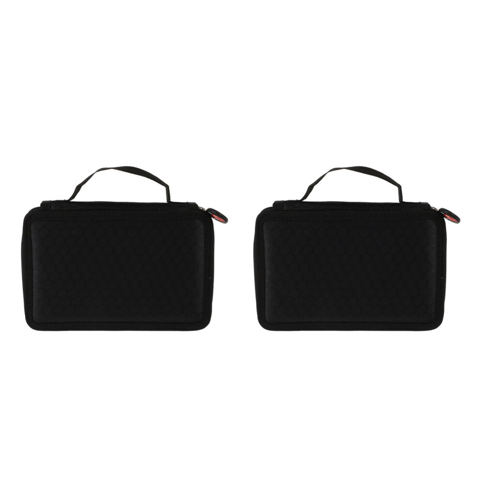 Solustre 2Pcs Black Nail Art Storage Holder Portable Manicure Brush Pen Bags