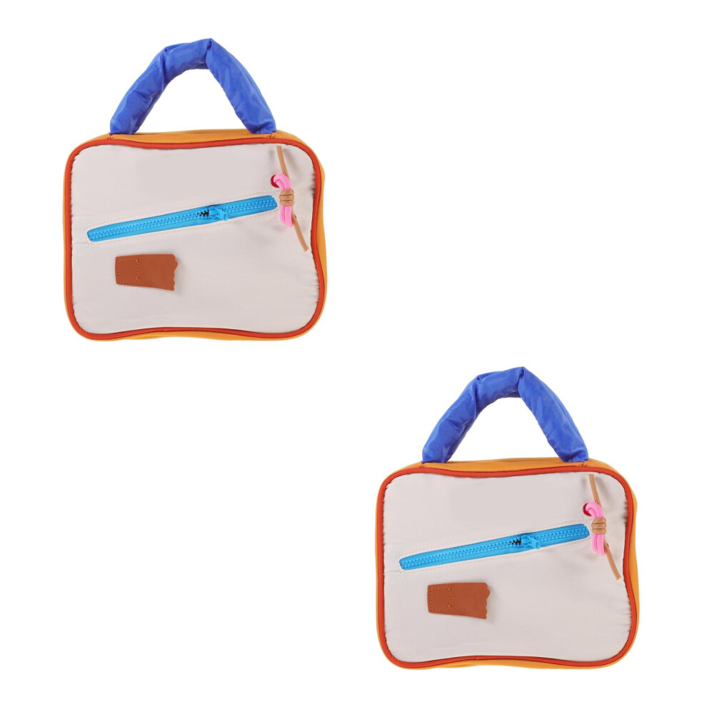 Vaguelly 2Pcs Lightweight Makeup Bags With Handle Large Capacity Toiletry Bags