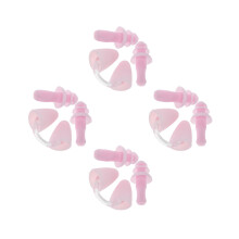 4Sets Kids Pink Silicone Swim Earplugs Nose Plugs Waterproof Comfort